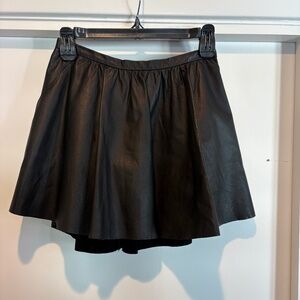Mason Black 100% Lambskin Leather Skater Mini Skirt